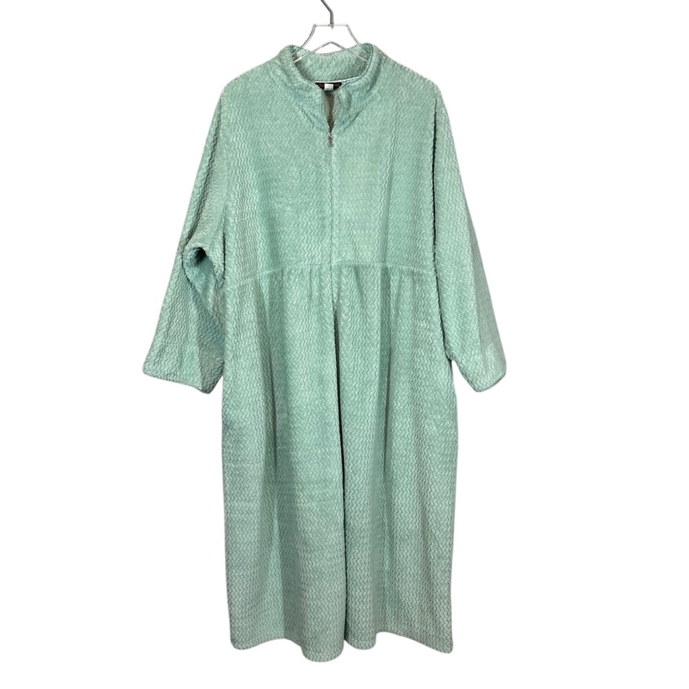 VINTAGE STAN HERMAN Women's Plus Size 2X Green Chenille Robe